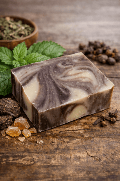 Patchouli Swirl Bar Soap, unboxed bar